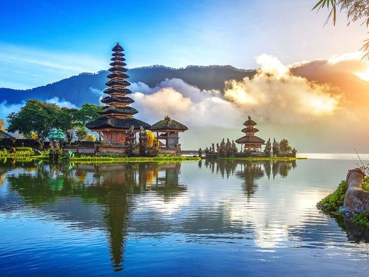 Temple on lake